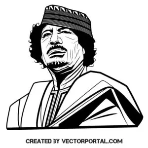 Illustration de l'ancien dirigeant libyen Mouammar al-Kadhafi.