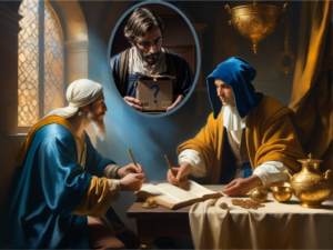 Personnes (façon Vermeer) qui s'interrogent.