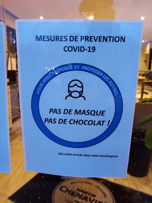 Pas de masque, pas de chocolat